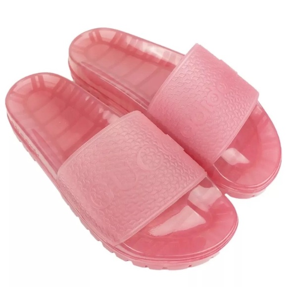 Gucci x Adidas Pink Jelly Translucent Slides Sandals - Picture 1 of 5